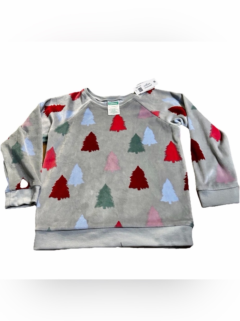 NEW! Garanimals Kids Christmas Tree Pattern festive Sweatshirt in Gray and Red